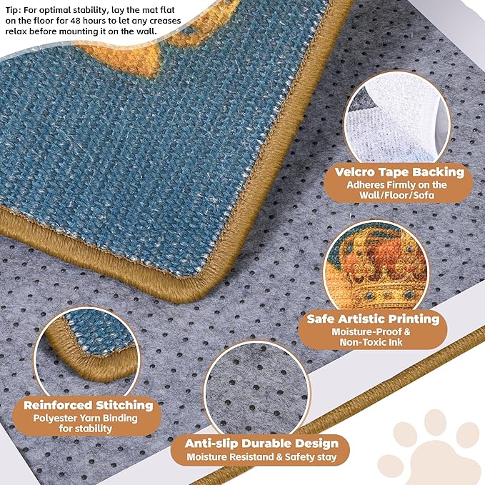 Sisal Cat Scratcher Mat, Cat Wall Scratcher - Image 3