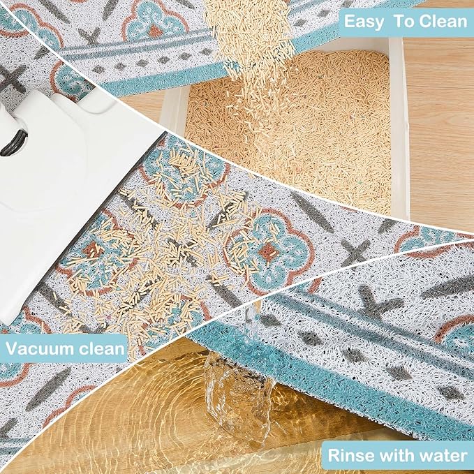 Glittme 33"X22" Arch Shape Cat Litter Mat Trapping Pad Soft Loop-Mesh Litter - Image 5