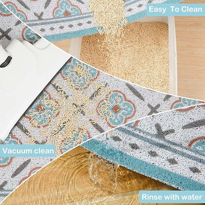 Glittme 33"X22" Arch Shape Cat Litter Mat Trapping Pad Soft Loop-Mesh Litter - Image 5