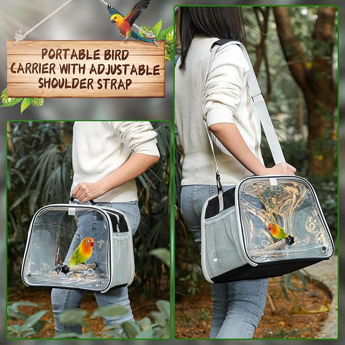 Small Bird Carrier, Large Window Travel Cage - Image 5