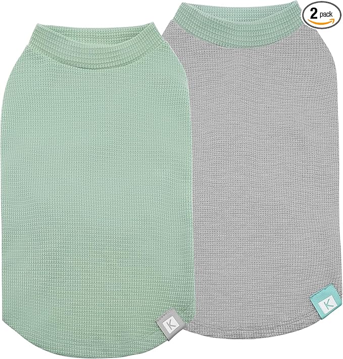 KYEESE 2Pack Dog Shirts Waffle for Small Dogs Stretchy Pet T-Shirts Lightweight by KYEESE