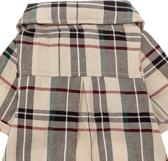 PUPTECK Plaid Dog Shirt, Cute Puppy Cat Polo T-Shirt, Soft Pet Clothes Boy Girl - Image 5