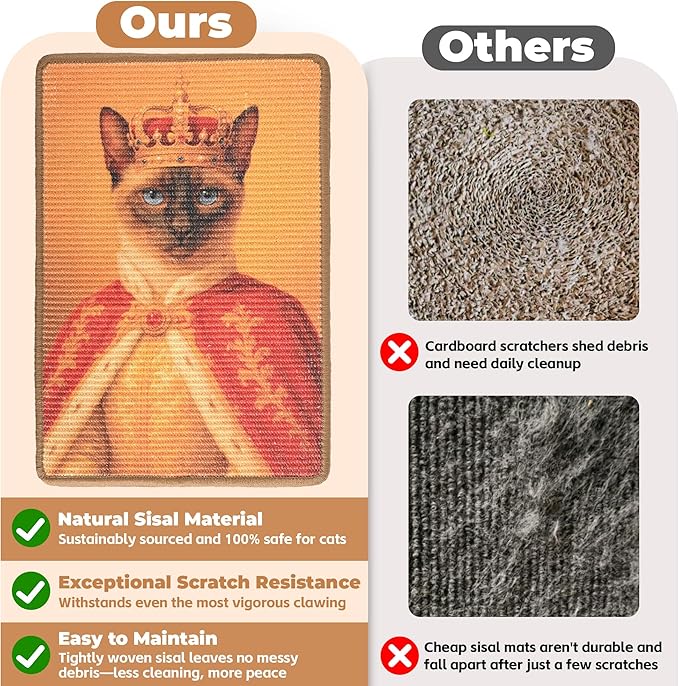 Sisal Cat Scratcher Mat, Cat Wall Scratcher - Image 4
