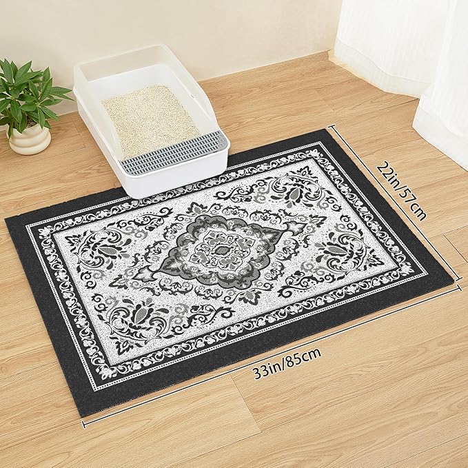 Unicorn Catcher Cat Litter Mat 33" x 22" Non-Slip Litter Box Mat Washable - Image 6