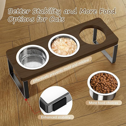 Elevated Cat Bowls with 3 Stainless Steel Bowls | 10° Tilted Anti-Vomiting - Image 4