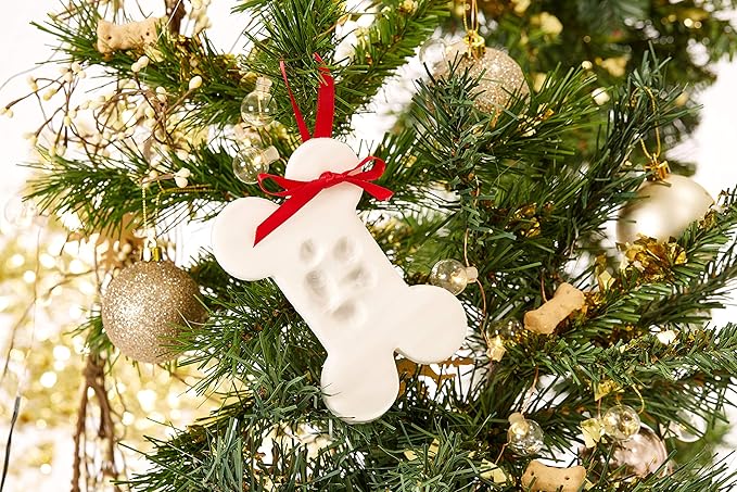 Kate & Milo Christmas Pet Paw Print Bone Ornament, Pet Holiday Decor, Dogs or - Image 3