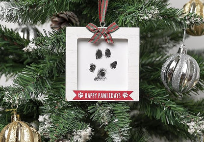 Kate & Milo Christmas Pawprint Frame Ornament, Happy Pawlidays Pet Holiday - Image 2