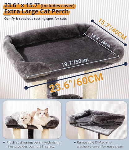 Happi N Pets 28" Cat Tree, Large Bed - Image 4