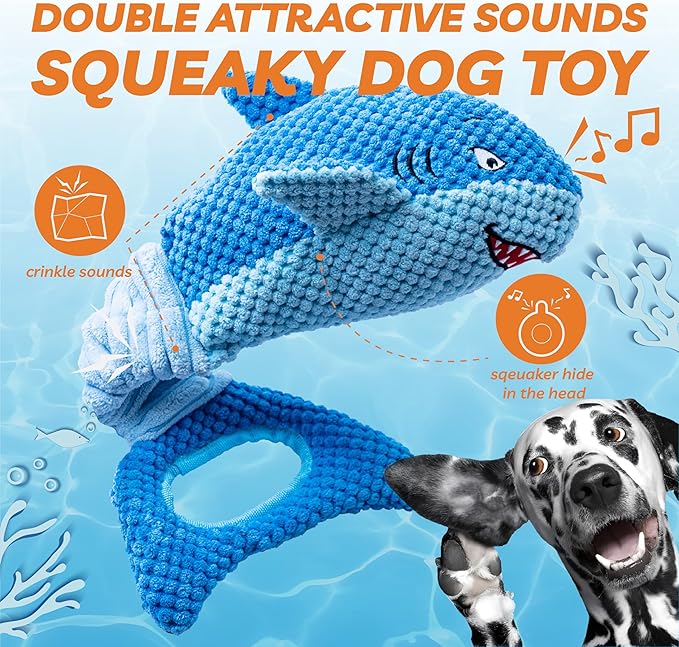 Dog Toys for Large Dogs, Squeaky Dog Toys for Aggressive Chewers, Plush Dog - Image 4