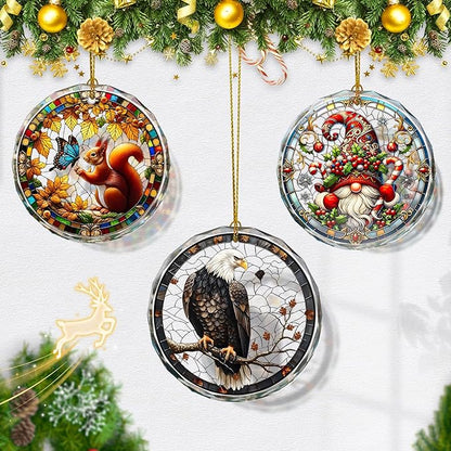 Stained Glass Eagle Christmas Ornaments, Christmas Hanging Ornament, Holiday - Image 5