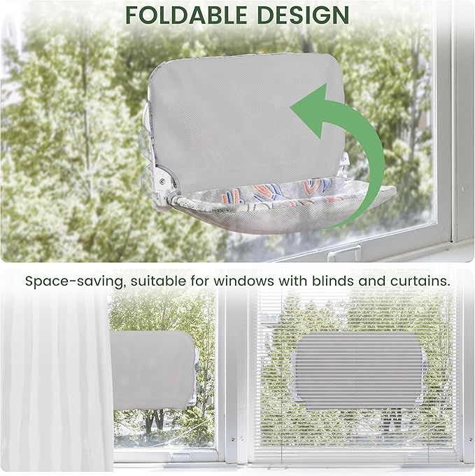HiPetpy Cat Window Perch, Glow in The Dark Foldable Cat Hammock - Image 5