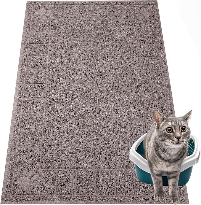 Cat Litter Mat, Litter Trapping Mat Soft on Kitty Paws, Waterproof, Easy Clean by Motsamla