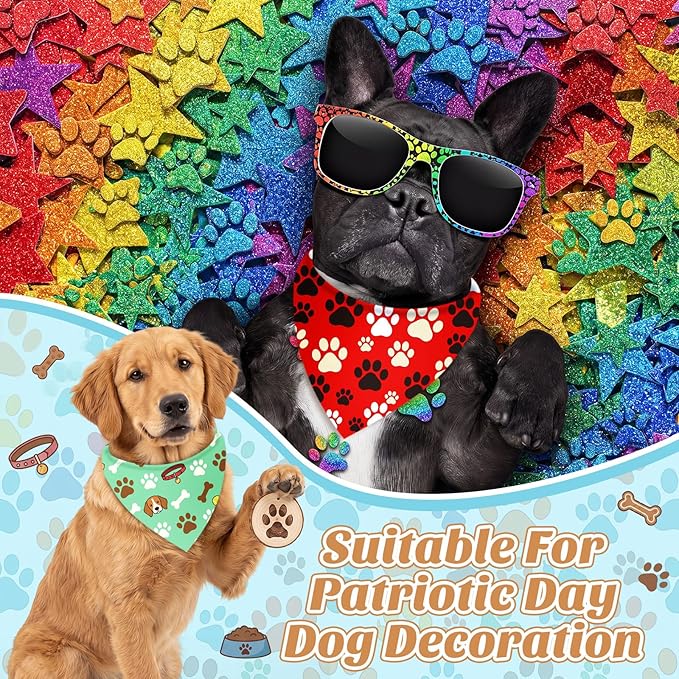 50 Pcs Paw Prints Dog Bandanas Bulk Bone Bandanas - Image 6