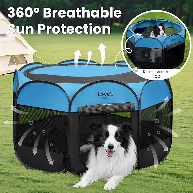 Love's cabin Pet Puppy Dog Playpen, Large Dog Tent Crates Cage Indoor/Outdoor - Image 9