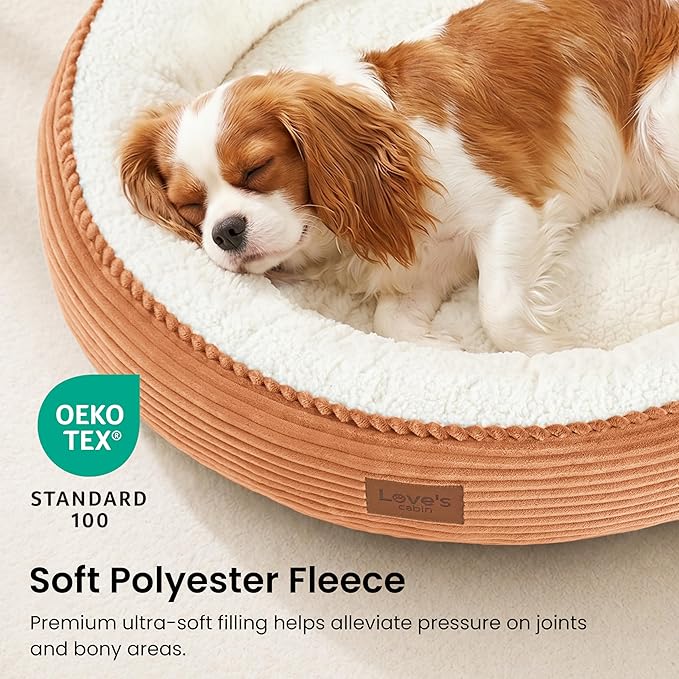 Love's cabin Round Donut Cat and Dog Cushion Bed, 30in Pet Bed - Image 7