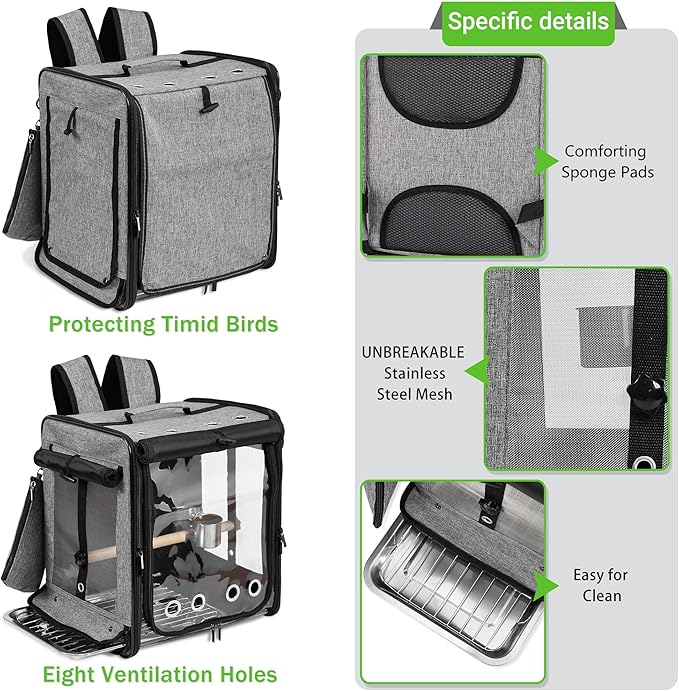 Sanmoncare Bird Carrier for Car Travel - Image 2
