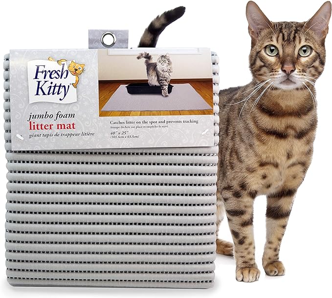 Fresh Kitty Durable XL Jumbo Foam Litter Mat – Phthalate and BPA Free, Water by Fresh+Kitty