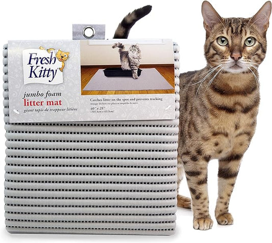 Fresh Kitty Durable XL Jumbo Foam Litter Mat – Phthalate and BPA Free, Water by Fresh+Kitty