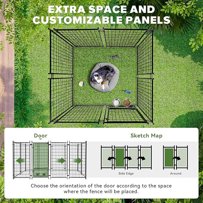 Oranland 4x4x6FT Outdoor Dog Kennel, Heavy Duty Welded Wire Steel Dog Kennel - Image 7