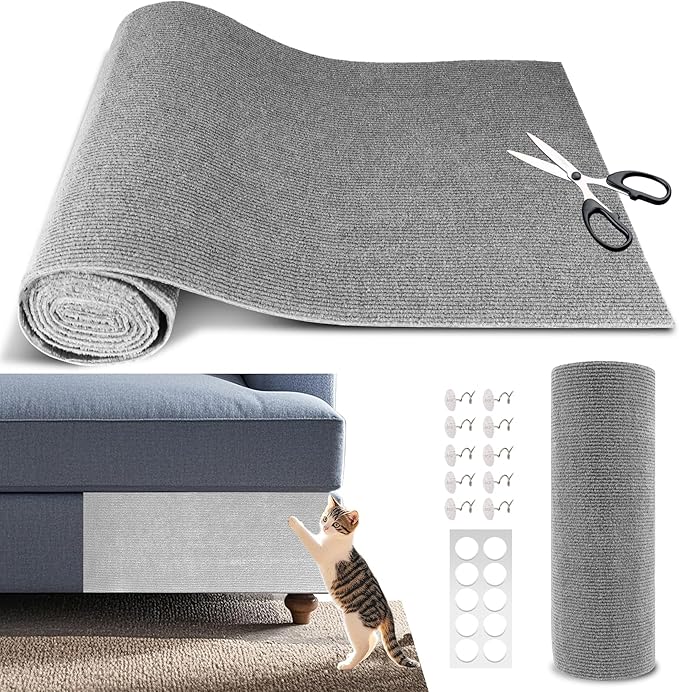 Cat Scratch Furniture Protector, 78.7"x15.8" Self Adhesive Cat Scratch Mat Pad by WAWINYAirVentFilters