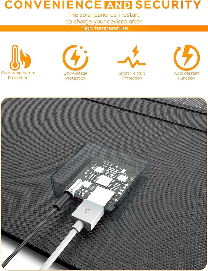 MARBERO 21W Portable Solar Panel Foldable Solar Panel Charger IP65 Waterproof - Image 5