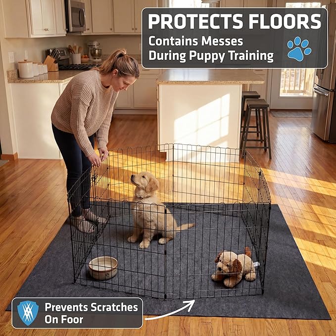 Drymate 2-Pack Jumbo Dog Playpen Mat, Waterproof, Slip-Resistant, Machine - Image 2
