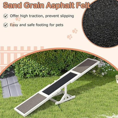 PETSITE Wooden Dog Agility Seesaw, Dog Exercise & Play Set, Outdoor Run Game Toy - Image 5