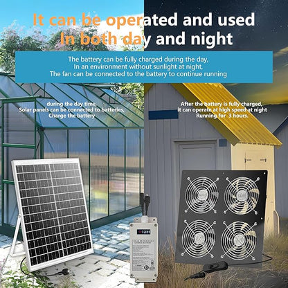 HNRLOY Solar Exhaust Fan for Greenhouse, Solar Chicken Coop Fan - Image 4