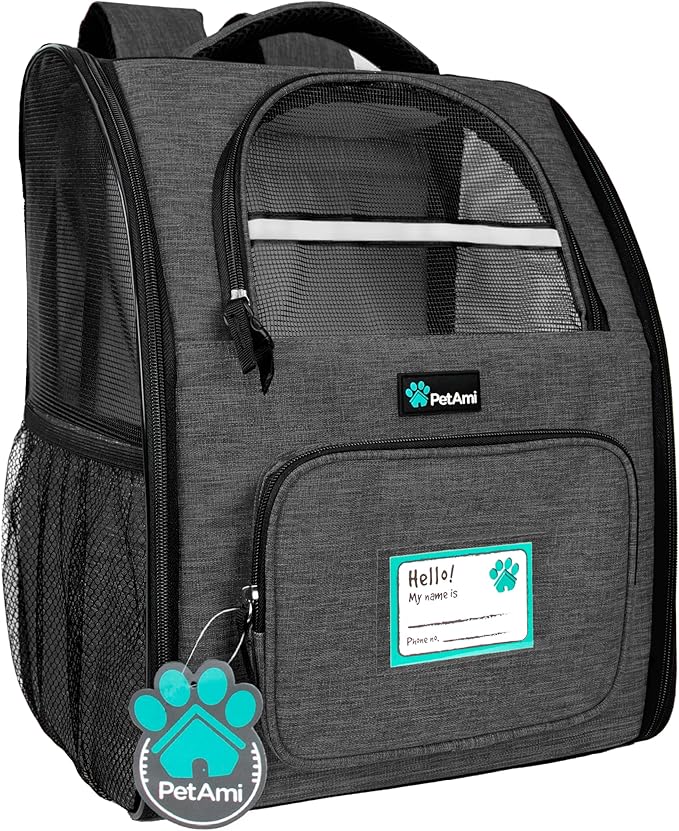 PetAmi Dog Backpack Carrier for Small Medium Dogs Large Cats up to 18 lbs by PetAmi