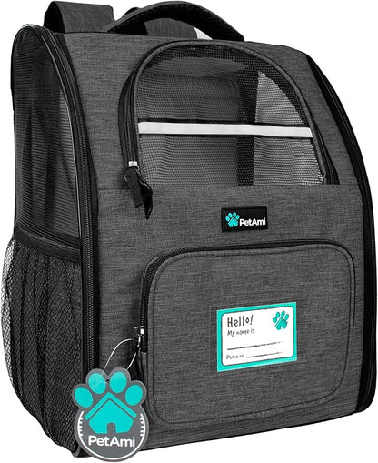 PetAmi Dog Backpack Carrier for Small Medium Dogs Large Cats up to 18 lbs by PetAmi