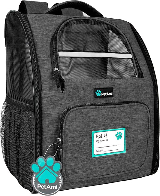 PetAmi Dog Backpack Carrier for Small Medium Dogs Large Cats up to 18 lbs by PetAmi