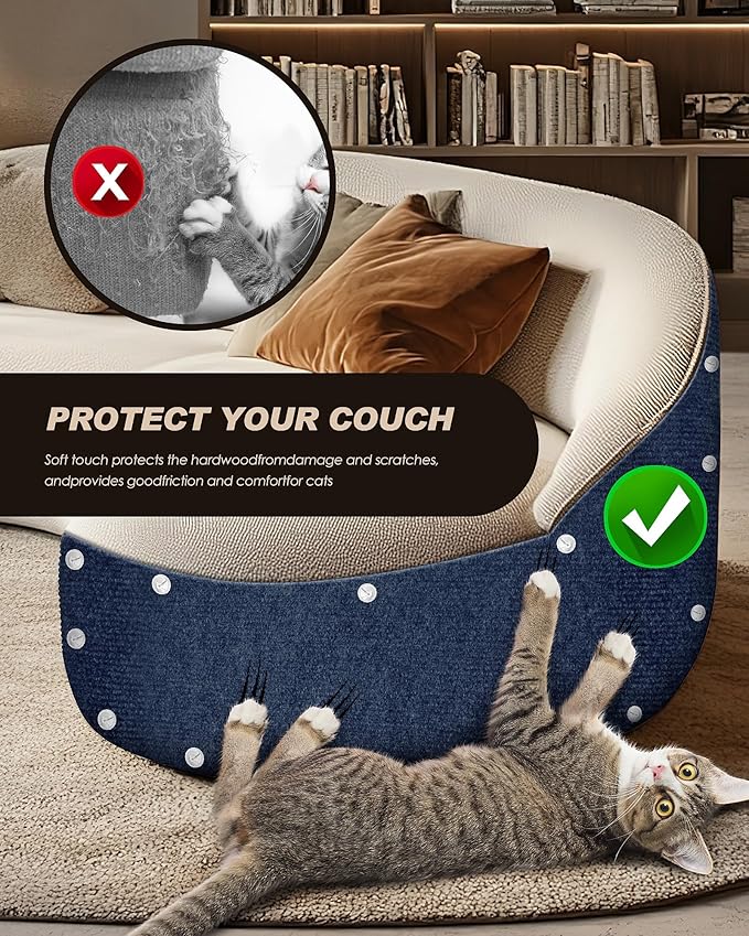 VIVOYAN 78.7"x15.8" Cat Scratch Mat, Trimmable Self-Adhesive Carpet, DIY Climb - Image 6