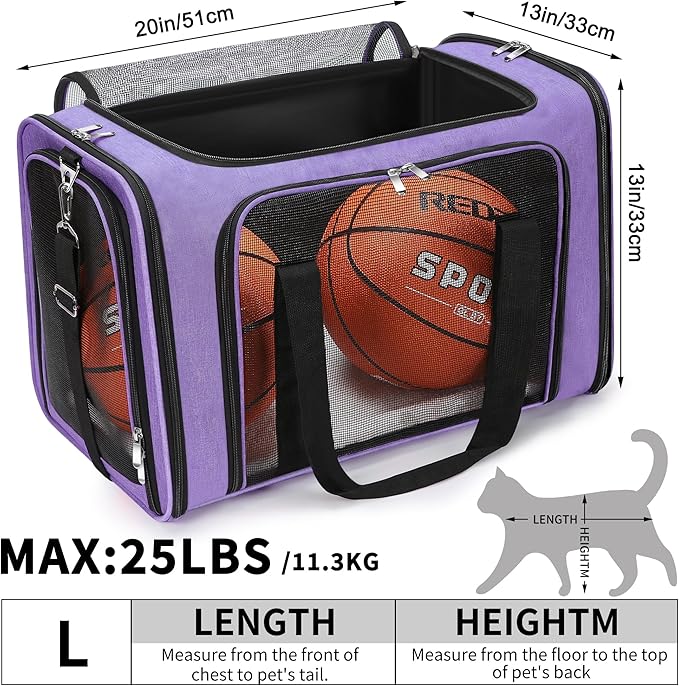 Soft-Sided Cat/Dog/Pet Carrier, Collapsible Pets Travel Carriers - Image 3