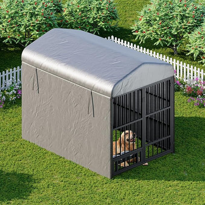 HOOBRO Dog Kennel Outdoor with Cover, 6.6 x 3.9 x 5.9 ft Dog Kennel Outside - Image 4