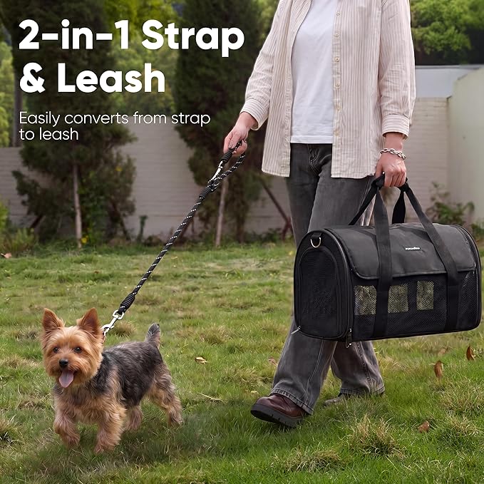 FUKUMARU Cat Carrier, Light & Airy Pet Carrier, 2-in-1 Shoulder Strap Leash - Image 4