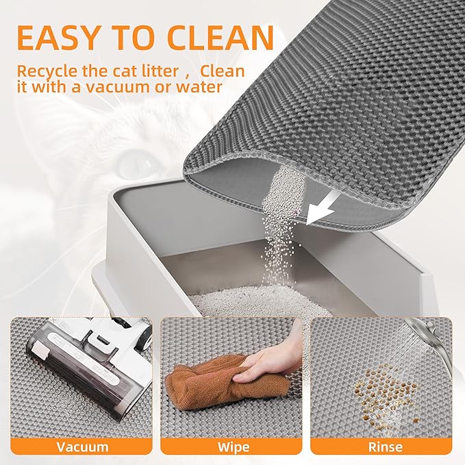 Cat Litter Mat for Litter Box, Easy-Clean Scatter Non-Slip Kitty Litter Mat - Image 3