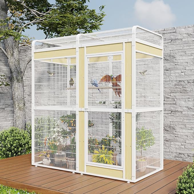 Large Bird Cage for Parakeets Outdoor Bird Aviary Parrot Cage by wonline
