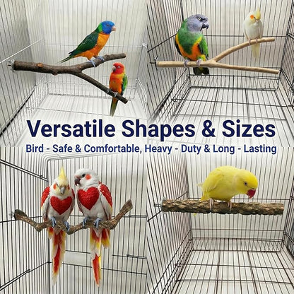 8PCS Natural Bird Perches for Cage, Parakeet Perches Set, Birds Toys, Natural - Image 5