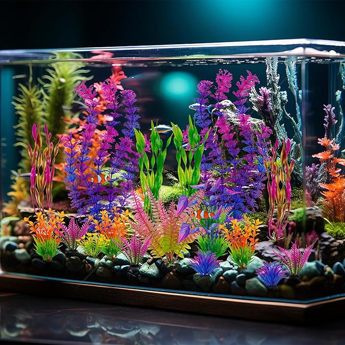 Ameliade 25pcs Fish Tank Artificial Plastic Plants Decorations Large Aquarium - Image 4
