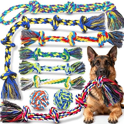 9-Pack Dog Rope Toys for Large Dogs – Strong Tug Toys for Aggressive Chewers by Eefitoys