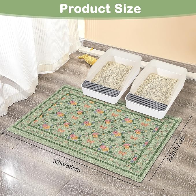 Unicorn Catcher 33x22 inches Cat Litter Mat Non-Slip Bottom Litter Box Mat - Image 6