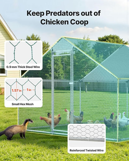 VEVOR Large Metal Chicken Coop, 9.8x13.1x6.5 ft Large Walk in Chicken Runs - Image 4
