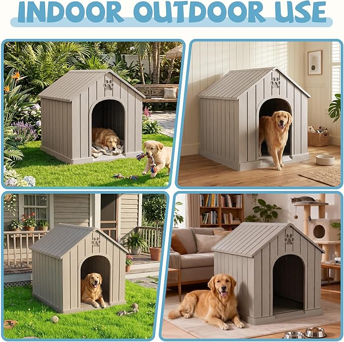 EFU Large Dog House Outdoor Indoor, Waterproof Dog House - Image 2