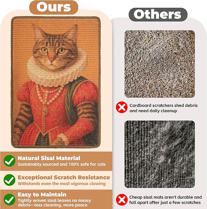Sisal Cat Scratcher Mat, Cat Wall Scratcher - Image 4