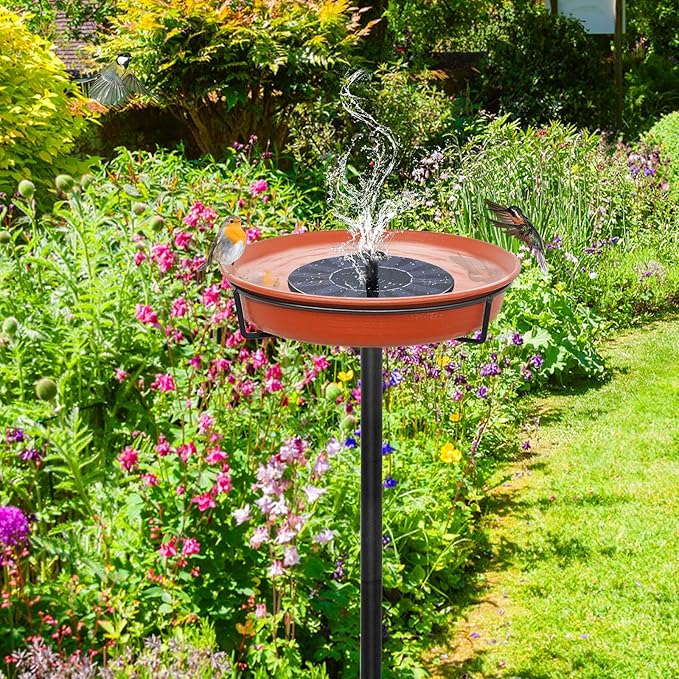 35.5In Freestanding Birdbaths Bowl Outdoor, Standing Garden Bird Bath Bird - Image 3