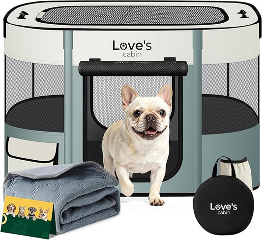 Love's cabin Dog Playpen Cat Puppy Pen, Portable Playpens by Lovescabin