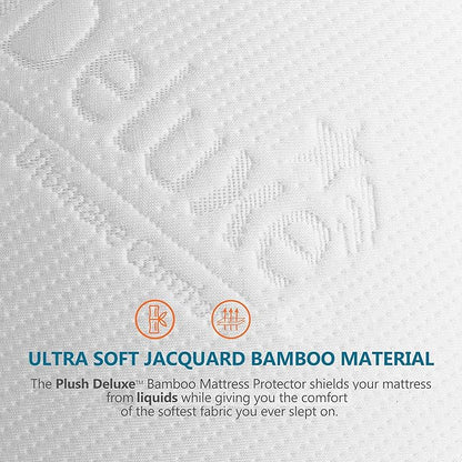PlushDeluxe Premium Bamboo Mattress Protector – Twin Size, Waterproof, & Ultra - Image 2