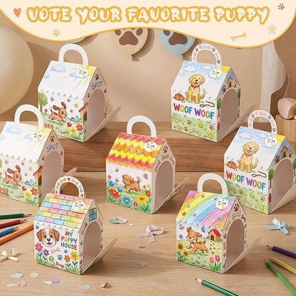 80UncleKimby 28Pcs Dog House Party Favors Boxes Foldable DIY Crafts - Image 2