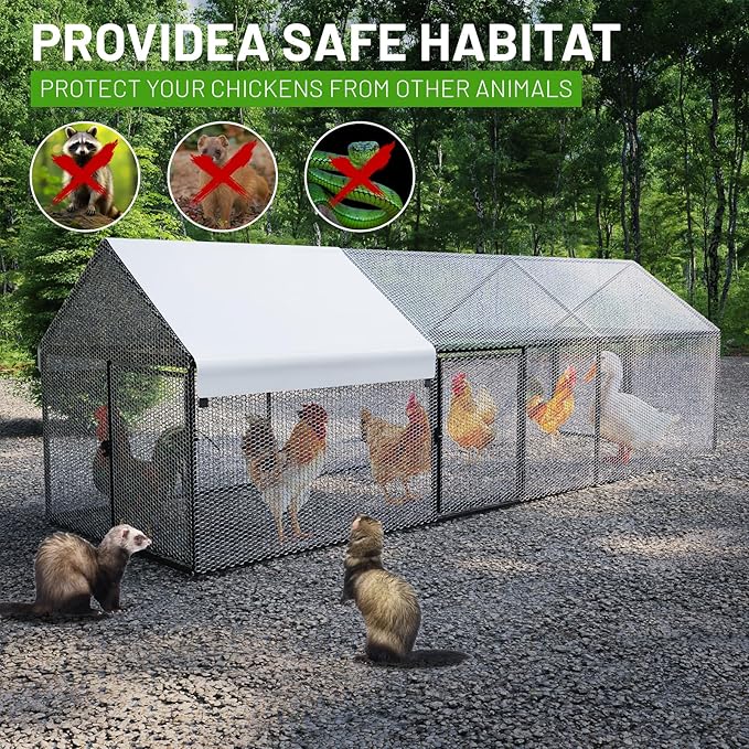 NUGRIART Metal Chicken Coop 157"×40"×40" Chicken Run - Image 4