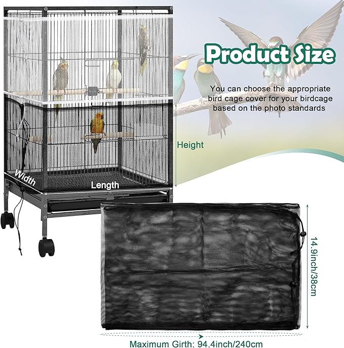 Catcan 2 Pack Bird Cage Seed Catcher Guard, Bird Cage Cover, Heavy Duty - Image 2